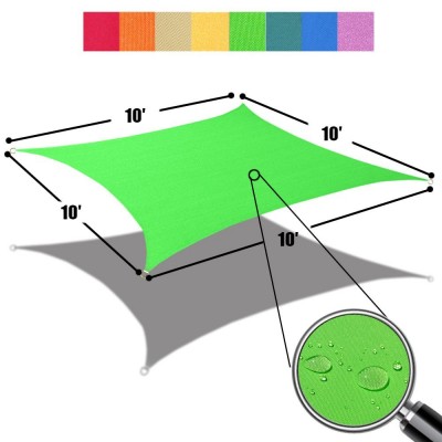 Alion Home Square Lime Green Waterproof Woven Sun Shade Sail For Patio Pool Deck Porch Garden in Vibrant Colors 10' x 10'   
